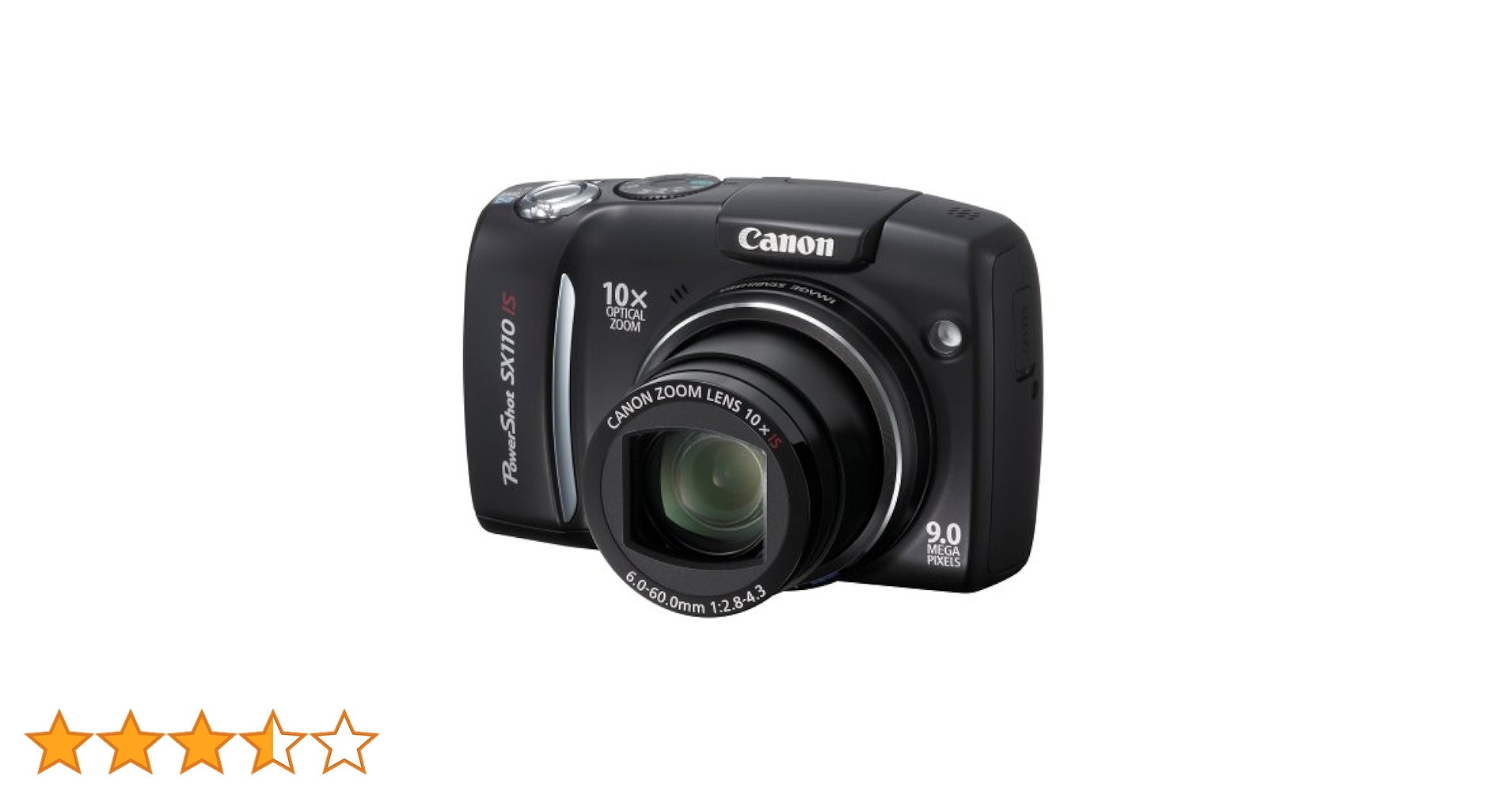 Canon Powershot SX110IS 9MP Digital Camera with 10x Optical
